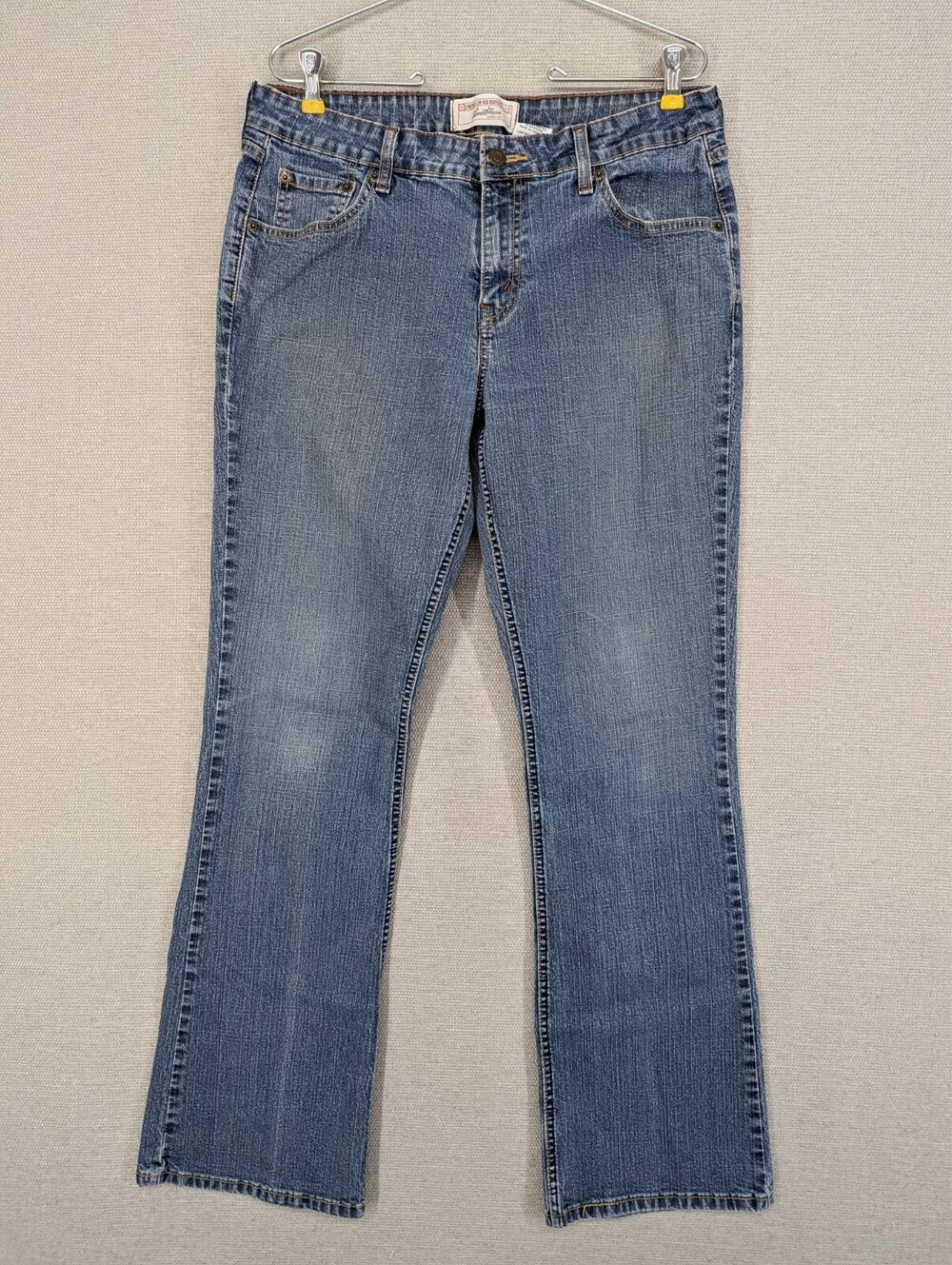 Levi's Blue Jeans Size Misses 12 Long Low Rise Bootcut Stretch -0525G146